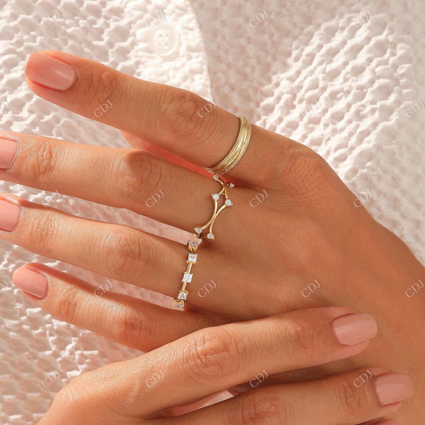 0.50CTW Princess Cut Real Five Diamond Engagement Ring  customdiamjewel   