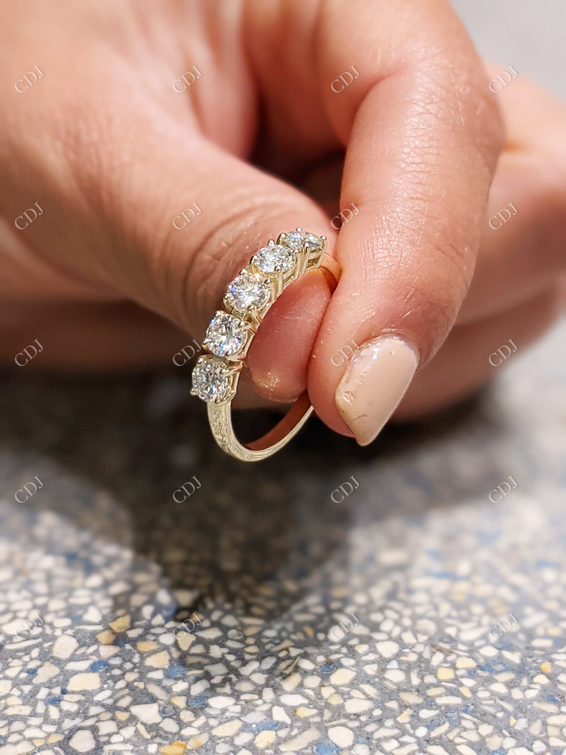 1.00CT Five Stone CVD Diamond 14K Gold Engagement Ring  customdiamjewel   