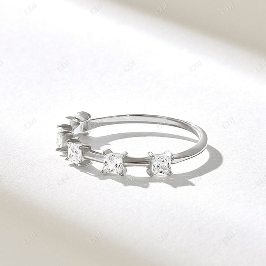 0.50CTW Princess Cut Real Five Diamond Engagement Ring  customdiamjewel 10KT White Gold VVS-EF