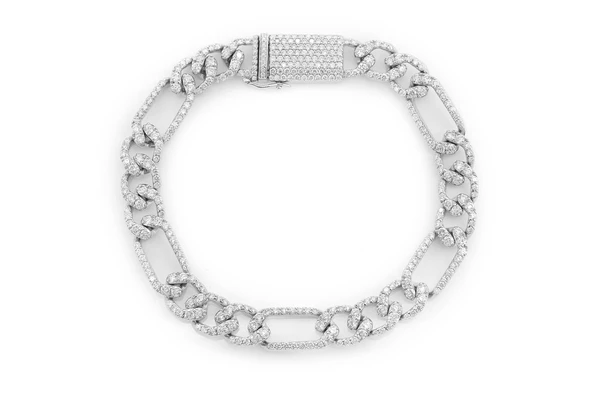Moissanite Diamond Figaro Link Bracelet  customdiamjewel   
