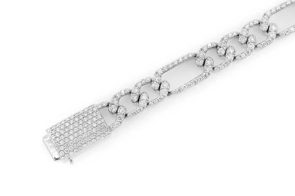 Moissanite Diamond Figaro Link Bracelet  customdiamjewel   