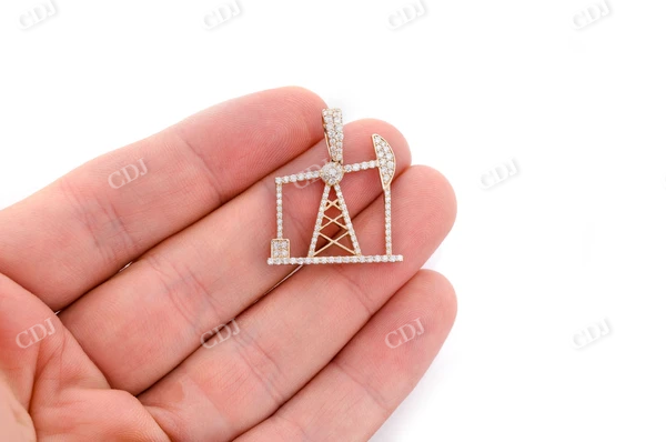 0.90CTW Gold Full Oil Rig Diamond Pendant customdiamjewel