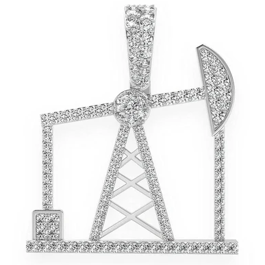 0.90CTW Gold Full Oil Rig Diamond Pendant customdiamjewel
