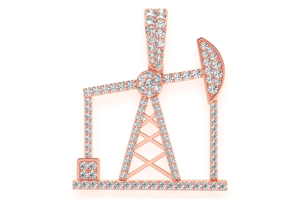 0.90CTW Gold Full Oil Rig Diamond Pendant customdiamjewel