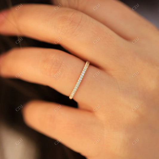 Simple Rose Gold Half Eternity Moissanite Wedding Band  customdiamjewel   