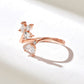 0.43CTW Pear Marquise Diamond Open Flower Ring  customdiamjewel 10KT Rose Gold VVS-EF