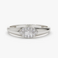 0.14CTW Halo Set Lab Grown Diamond Engagement Ring  customdiamjewel Sterling Silver White Gold VVS-EF