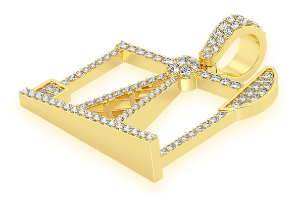 0.90CTW Gold Full Oil Rig Diamond Pendant customdiamjewel