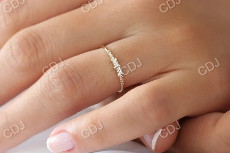 14k Gold Baguette Diamond Stacking Wedding Ring  customdiamjewel   