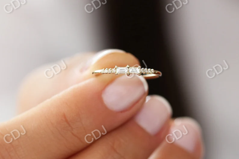 14k Gold Baguette Diamond Stacking Wedding Ring  customdiamjewel   