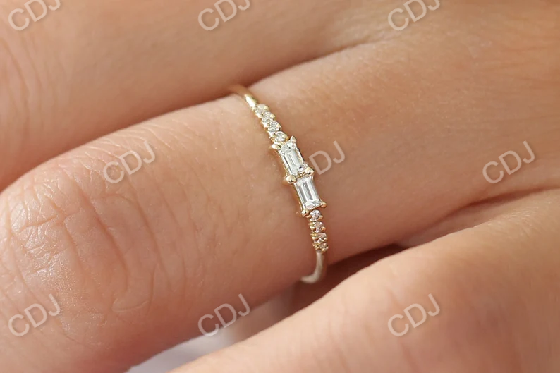 14k Gold Baguette Diamond Stacking Wedding Ring  customdiamjewel   