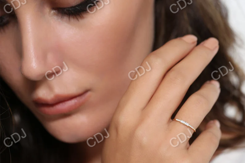 14k Gold Baguette Diamond Stacking Wedding Ring  customdiamjewel   