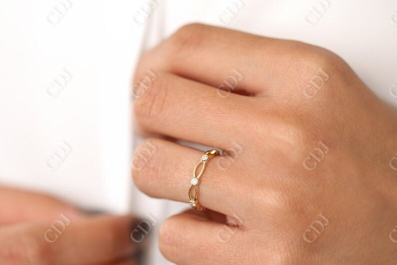 0.16CTW Round Cut Natural Diamond Bezel Set Wedding Band  customdiamjewel   