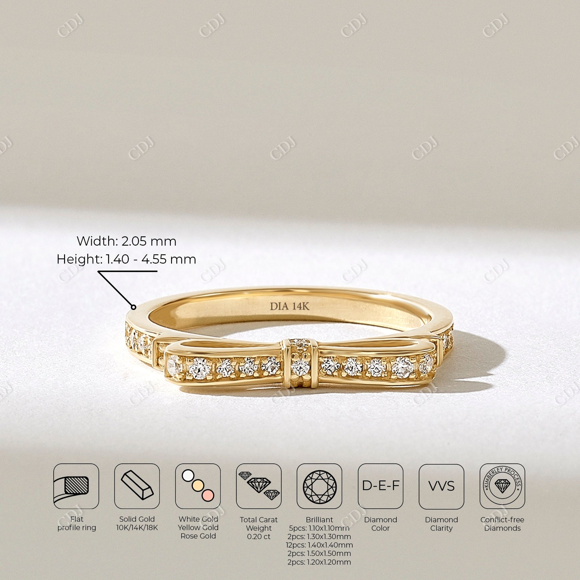 0.20CTW Earth Mine Diamond Ribbon Ring  customdiamjewel   