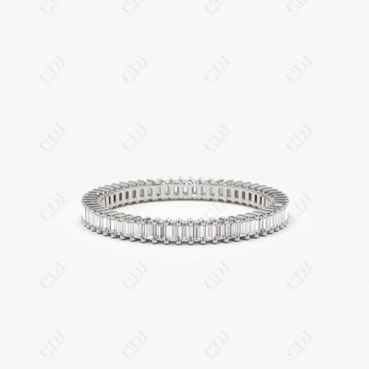 0.75CTW Baguette Cut Lab Grown Diamond Wedding Band  customdiamjewel Sterling Silver White Gold VVS-EF