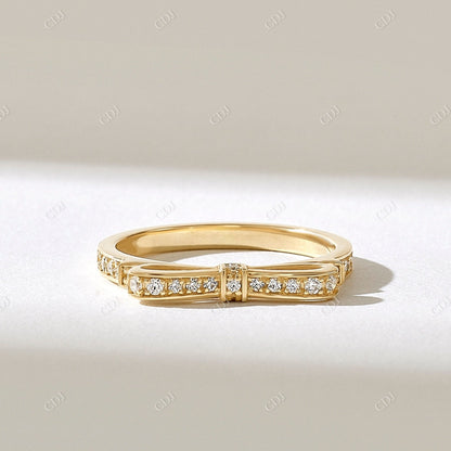 0.20CTW Earth Mine Diamond Ribbon Ring  customdiamjewel 10KT Yellow Gold VVS-EF