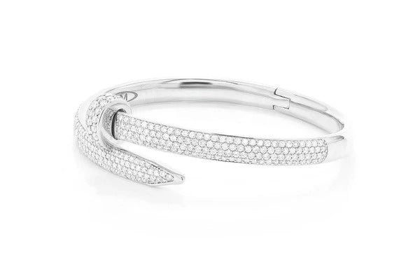 Diamond Gold Plated Nail Bangle Bracelet  customdiamjewel   