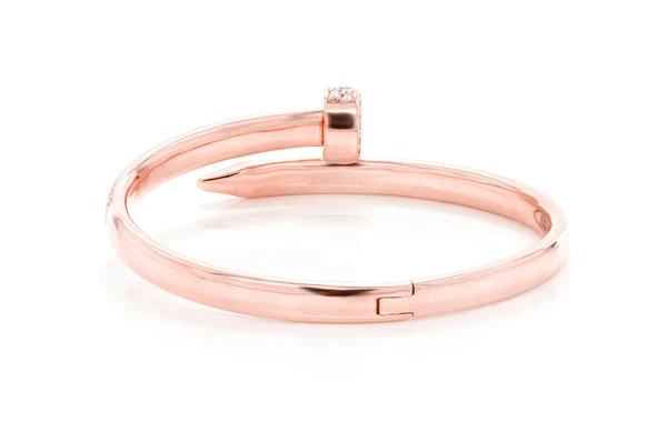 Diamond Gold Plated Nail Bangle Bracelet  customdiamjewel   