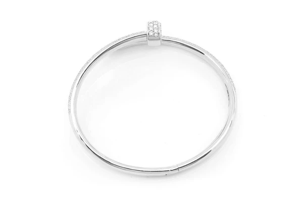 Diamond Gold Plated Nail Bangle Bracelet  customdiamjewel   
