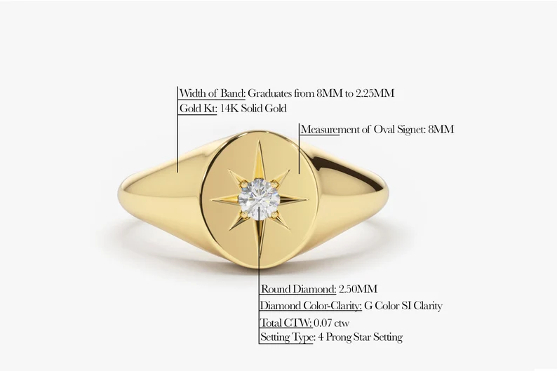 0.07CTW Star Setting Lab Grown Diamond Engagement ring  customdiamjewel   
