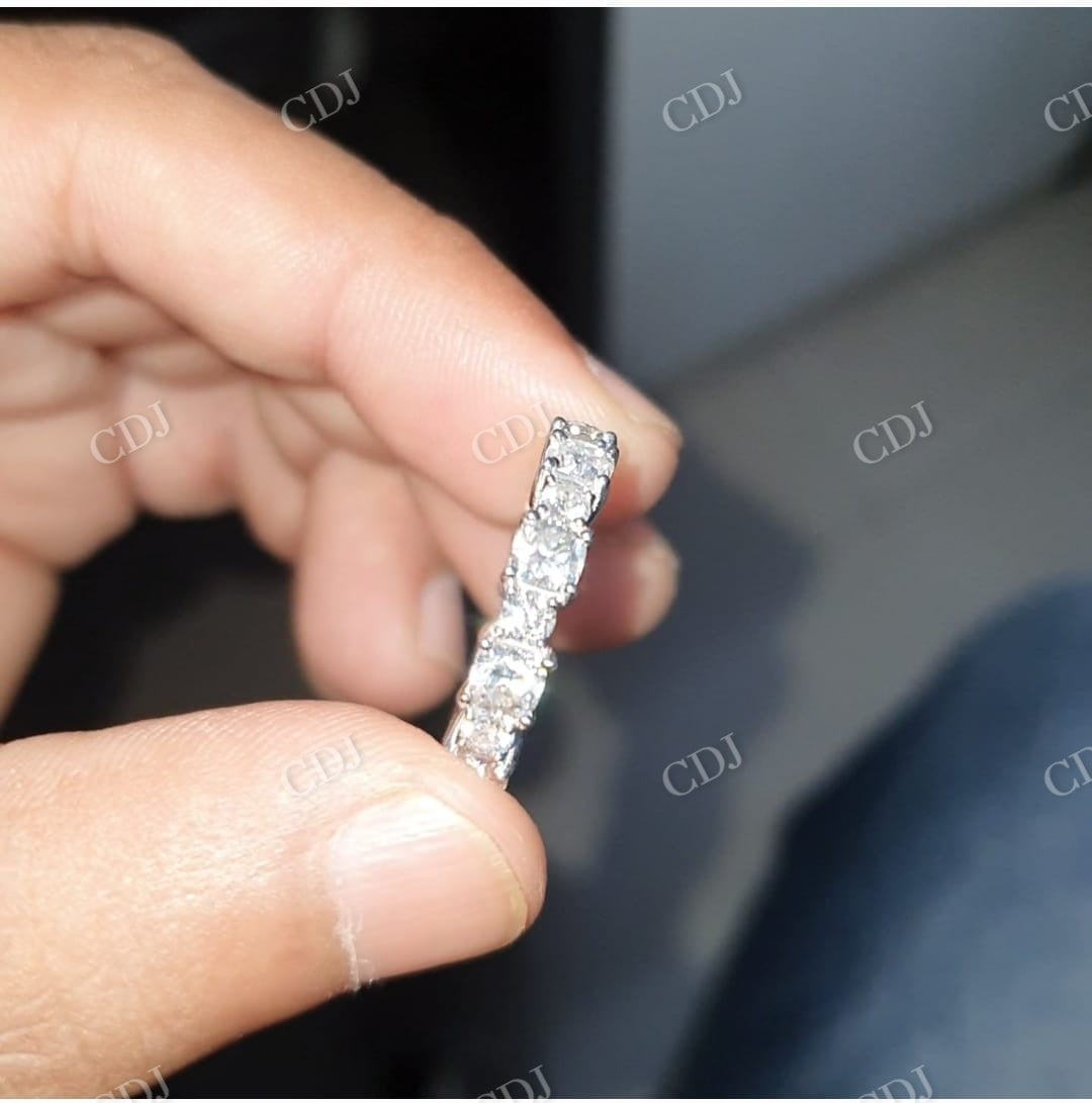 Moissanite Full Eternity Wedding Band Woman  customdiamjewel   