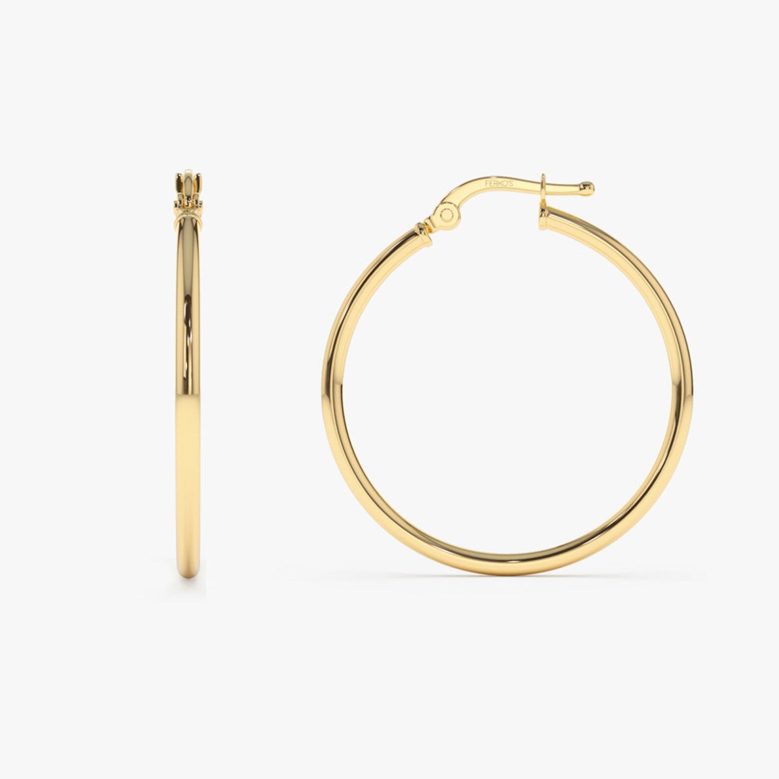 Women's Modern Hoop Moissanite Earrings  customdiamjewel Sterling Silver Yellow Gold VVS-EF