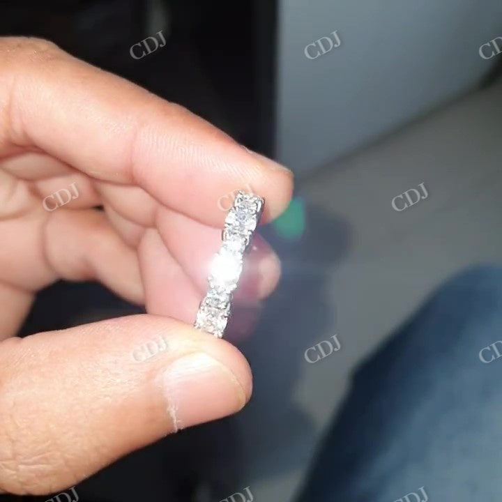 Moissanite Full Eternity Wedding Band Woman  customdiamjewel   