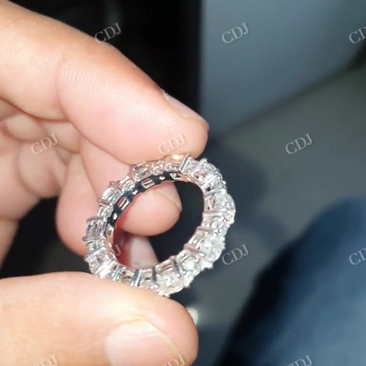 Moissanite Full Eternity Wedding Band Woman  customdiamjewel   