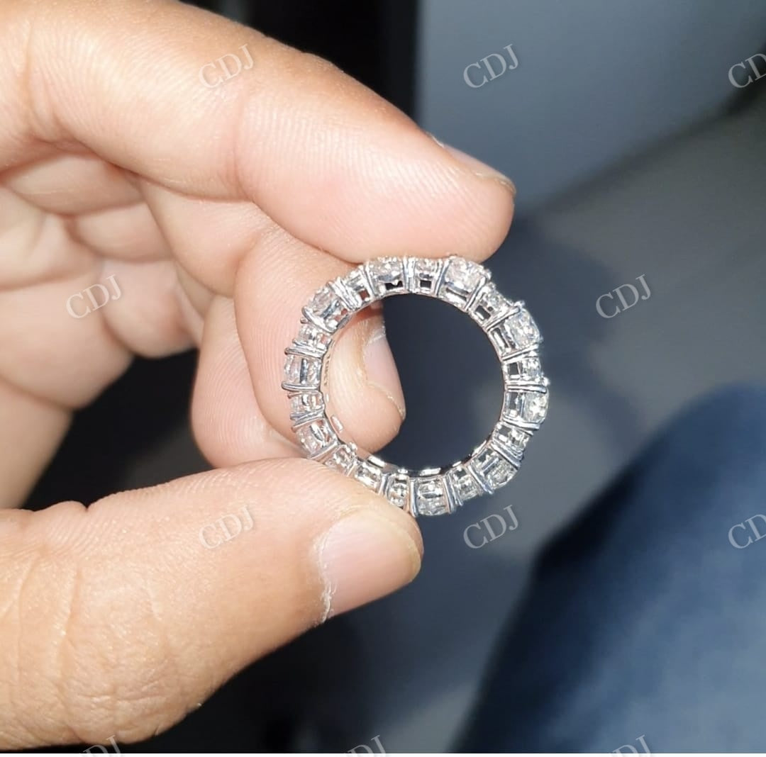 Moissanite Full Eternity Wedding Band Woman  customdiamjewel   