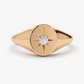 Star Setting Signet Diamond Wedding Band  customdiamjewel 10KT Rose Gold VVS-EF