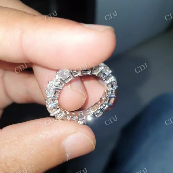 Moissanite Full Eternity Wedding Band Woman  customdiamjewel   