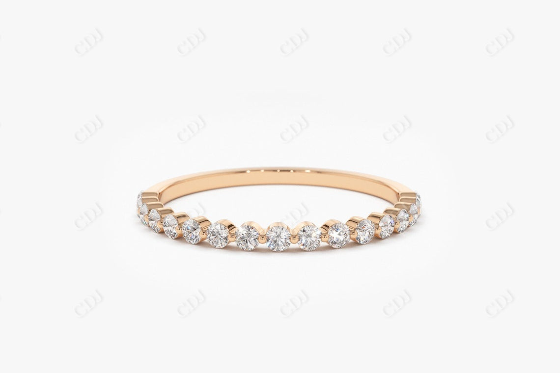 0.30 CTW Shared Prong Lab Grown Diamond Wedding Band  customdiamjewel 10KT Rose Gold VVS-EF