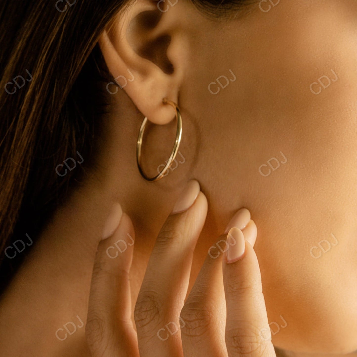 Women's Modern Hoop Moissanite Earrings  customdiamjewel   