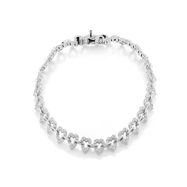 1.75CTW Diamond Heart Link Bracelet  customdiamjewel   