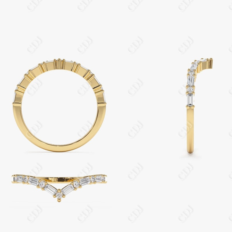 0.36CTW V Shaped Lab Grown Diamond Wedding Band  customdiamjewel   
