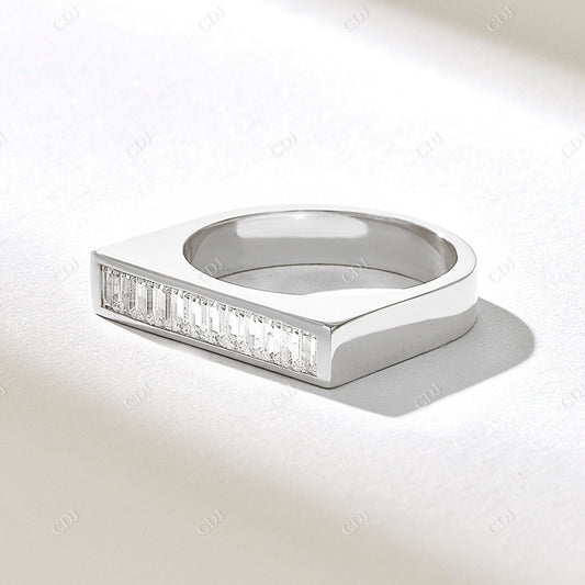 0.60CTW Baguette Diamond Bar Wedding Ring  customdiamjewel 10KT White Gold VVS-EF