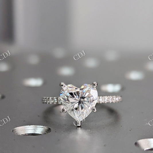Heart Shaped Moissanite White Gold Engagement Ring  customdiamjewel 10KT White Gold VVS-EF