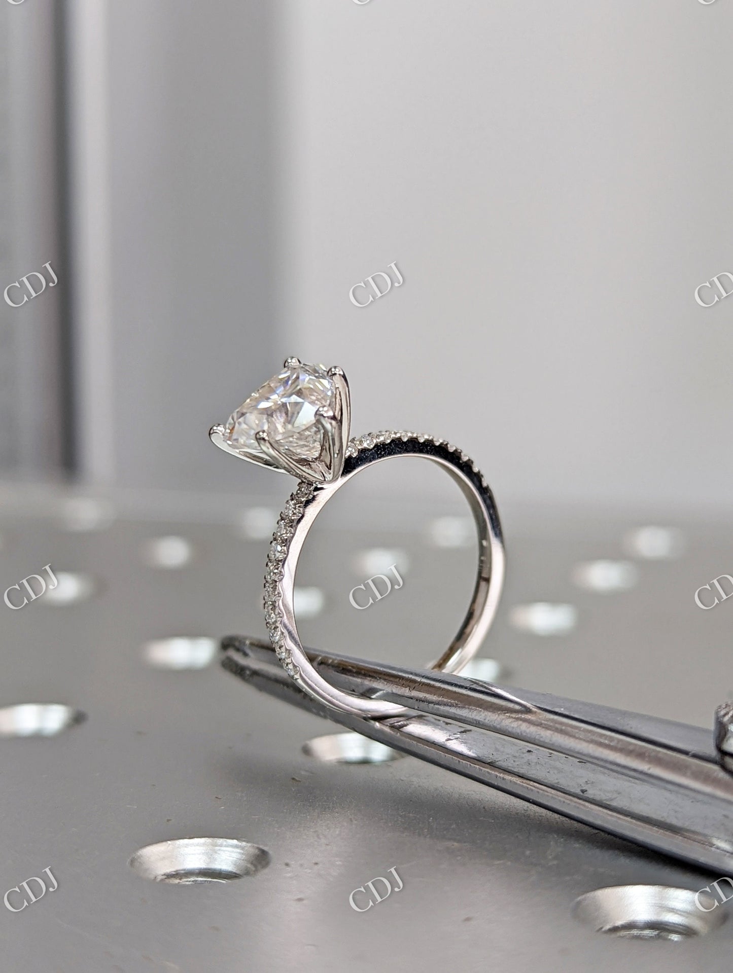 Heart Shaped Moissanite White Gold Engagement Ring  customdiamjewel   