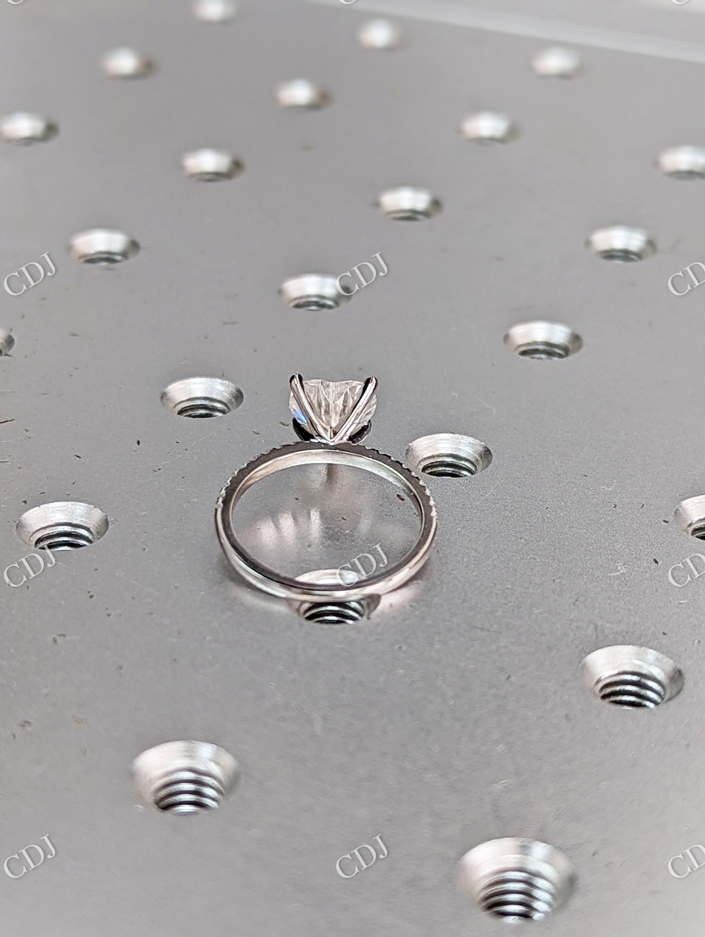 Heart Shaped Moissanite White Gold Engagement Ring  customdiamjewel   
