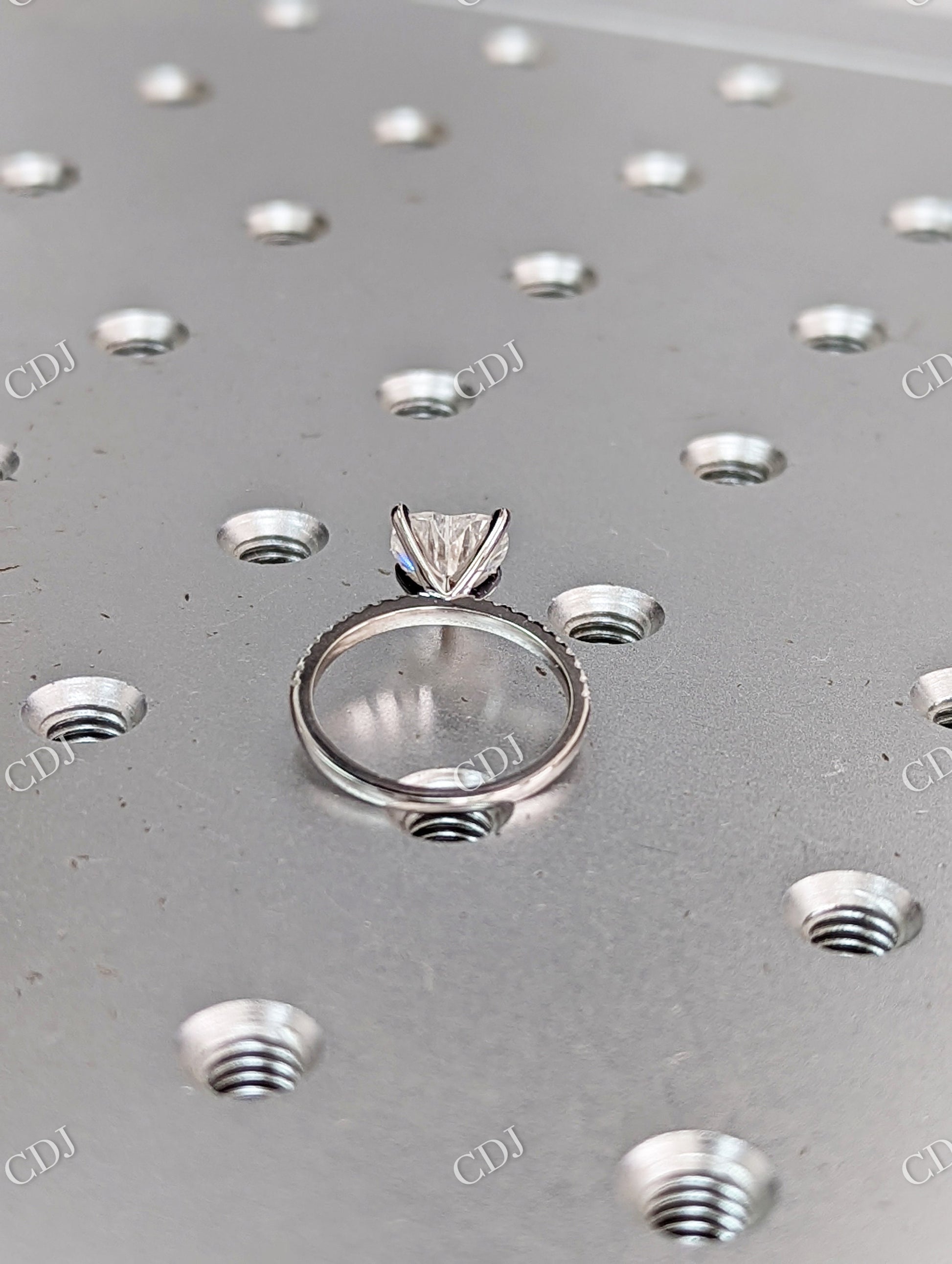 Heart Shaped Moissanite White Gold Engagement Ring  customdiamjewel   