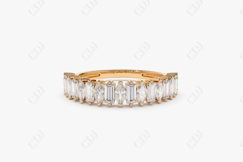 0.64CTW Lab Grown Marquise and Baguette Diamond Band  customdiamjewel 10KT Rose Gold VVS-EF
