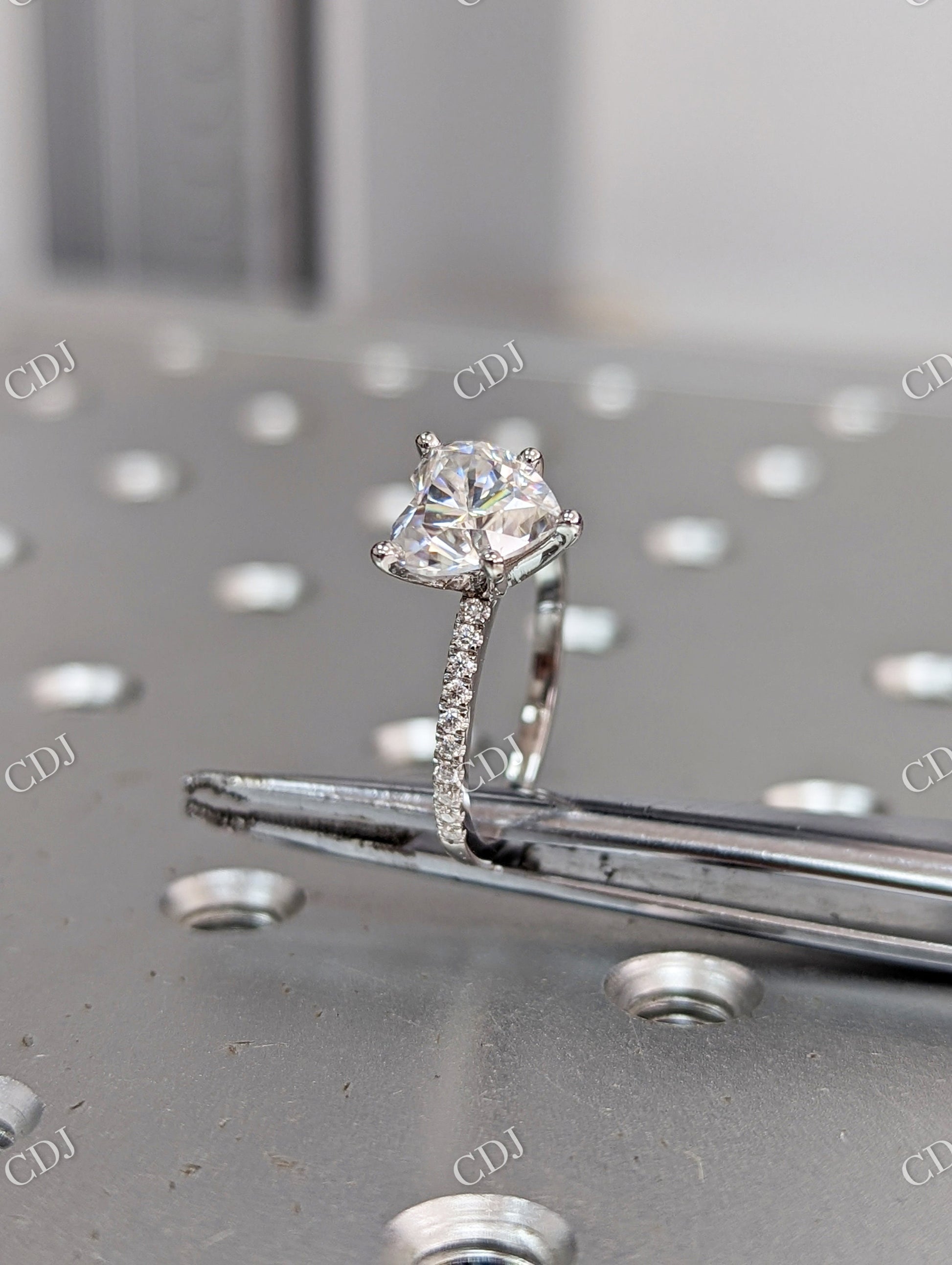 Heart Shaped Moissanite White Gold Engagement Ring  customdiamjewel   