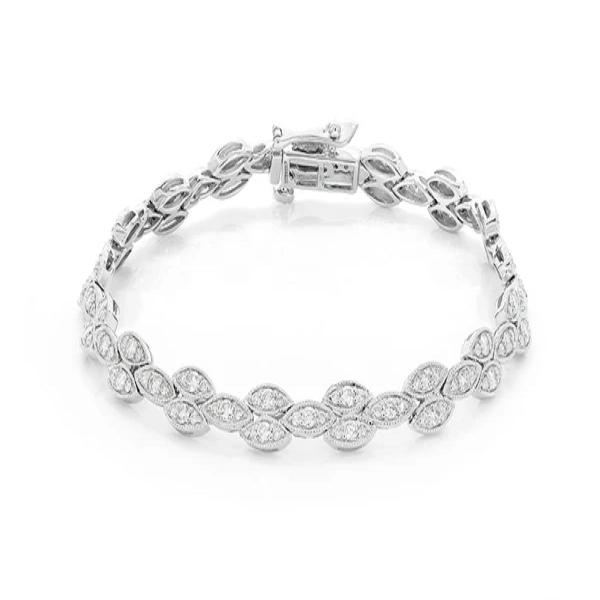 2.25CTW Antique Diamond Oval Link Bracelet  customdiamjewel   