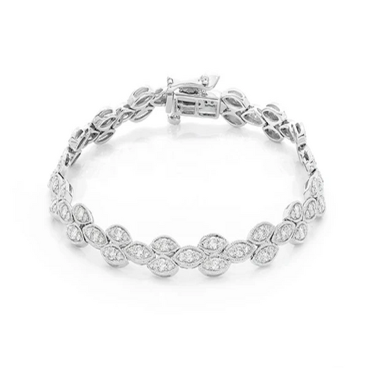 2.25CTW Antique Diamond Oval Link Bracelet  customdiamjewel   