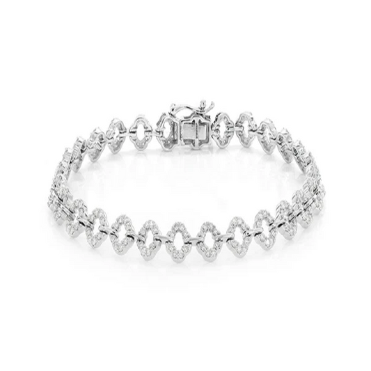 1.50CTW Clover Line Link Diamond Bracelet  customdiamjewel   