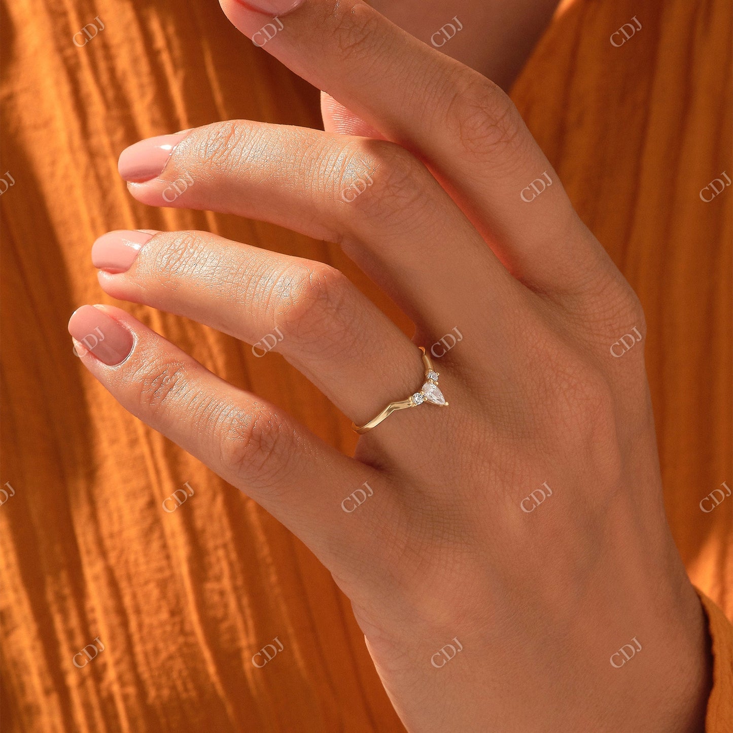 0.23CTW Real Diamond Crown Curved Engagement Ring  customdiamjewel   