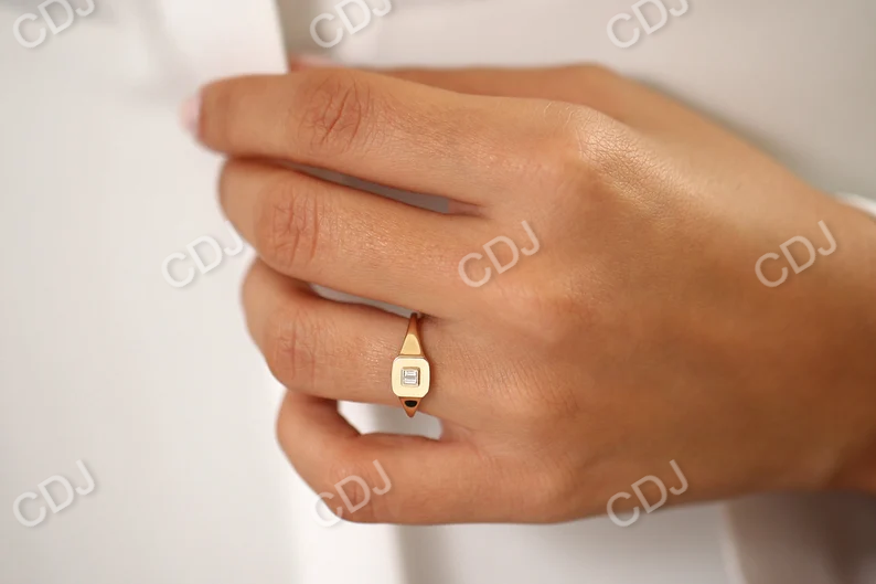0.09CTW Classic Minimalist Baguette Lab Grown Diamond Ring  customdiamjewel   