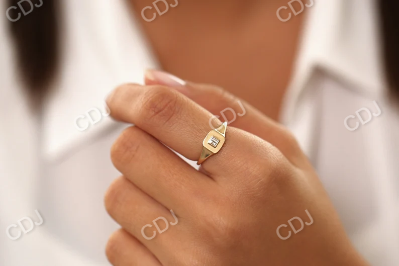 0.09CTW Classic Minimalist Baguette Lab Grown Diamond Ring  customdiamjewel   