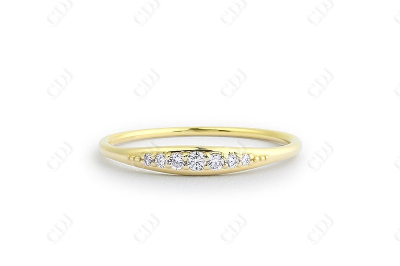 0.11CTW Lab Grown Diamond Wedding Band  customdiamjewel 10KT Yellow Gold VVS-EF
