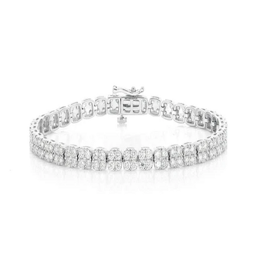 5.00CTW Round Diamond Cluster Link Bracelet  customdiamjewel   